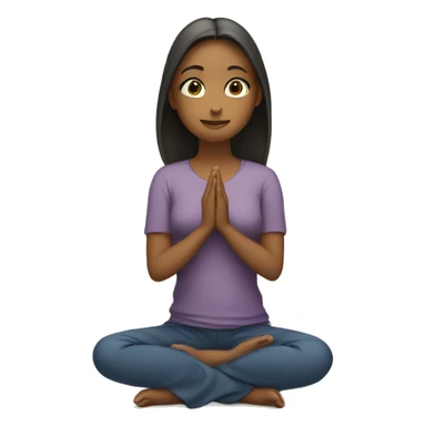 A girl is sitting on a lotus, hands folded in prayer. sticker
