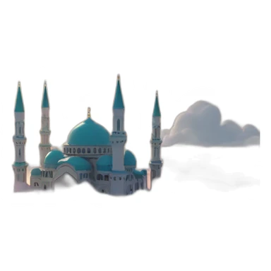 A mosque above the clouds sticker