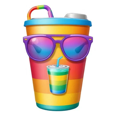 drink holders with sunglasses tattoto gay sticker