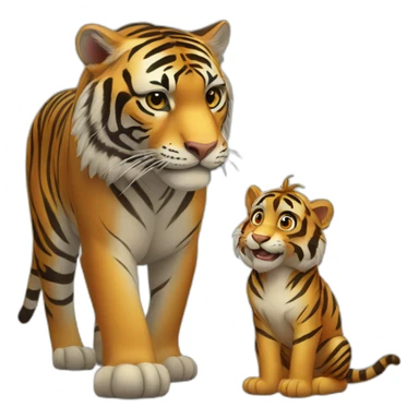 tigre et un babouin sticker