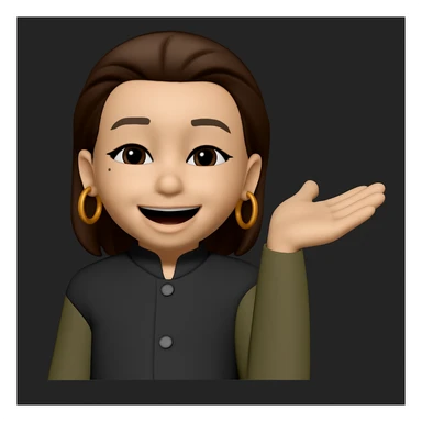 add golden earring rings to this woman, keep the same style as the original image sticker