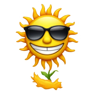 Sun with sunglasses sticker