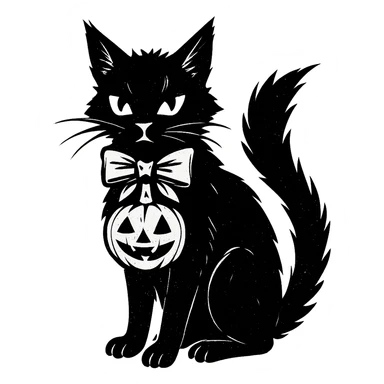 Halloween cat, remove background sticker