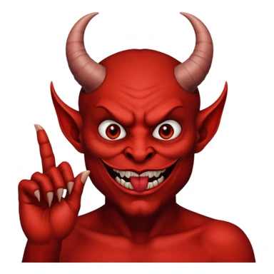 Creppy devil and shushing someone  🤫 like over there mouth sticker