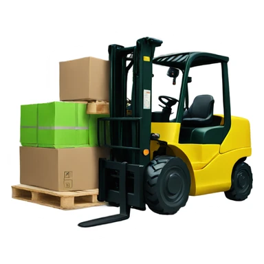 Yellow green forklift sticker