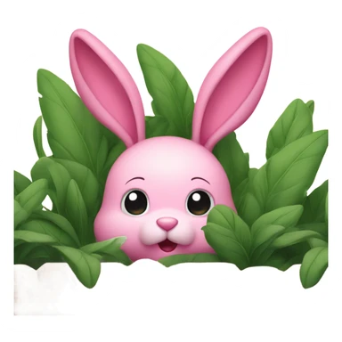 Cute pink bunny playing hide and seek sticker