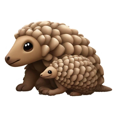 Pangolin with a baby pangolin  sticker