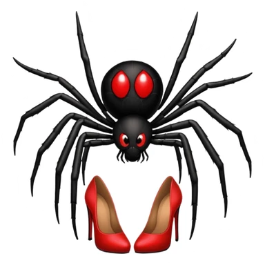 Spider with red high heels on all of his legs sticker