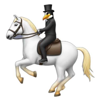 penguin-riding-horse sticker