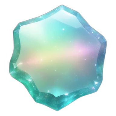 Sparkly glossy Pastel whitish iridescent glass nebula glass crystal sticker