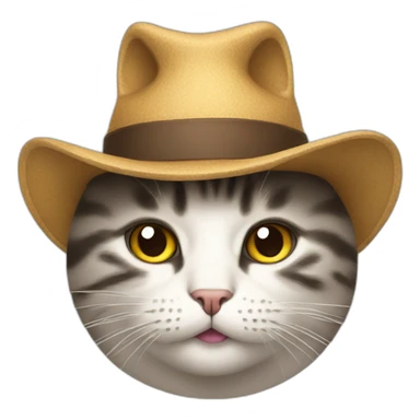 a cat with a hat sticker
