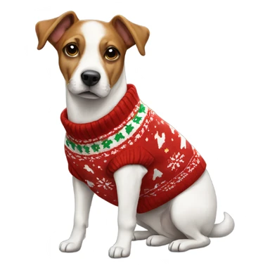 cozy christmas sweater on a dog sticker