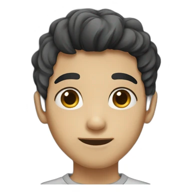 boy with black hair and gray eyes sticker