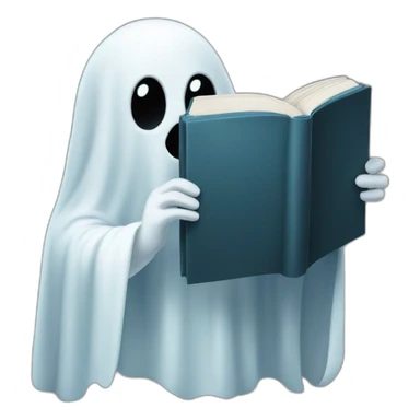 Ghost holding a book sticker