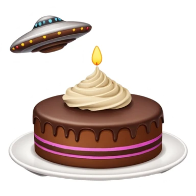 piece of cake being stolen by flying ufo  sticker