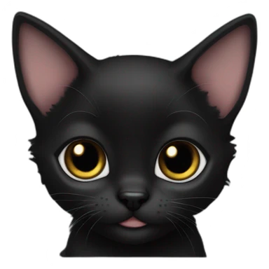 fold-eared black kitten sticker