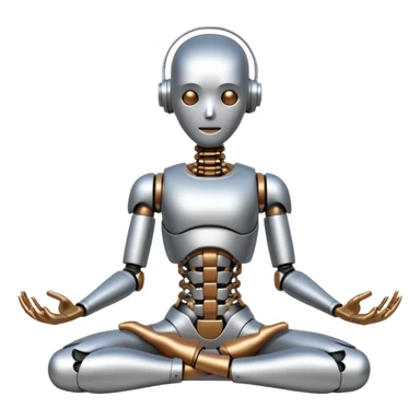 a stiff robot that tries to do yoga sticker
