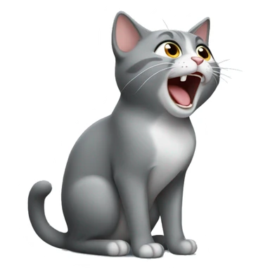 Small gray cat singing sticker
