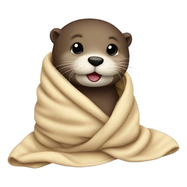 otter cozy in blanket sticker