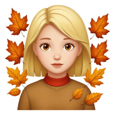 Girl and autumn sticker