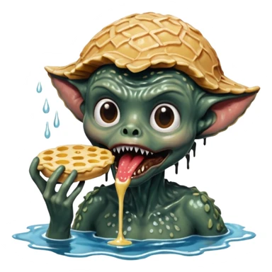Deomgorgon from Stranger things eating eggos sticker