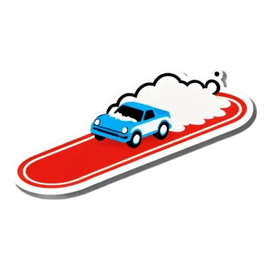 Rennstrecke mit Schnee in Winter sticker