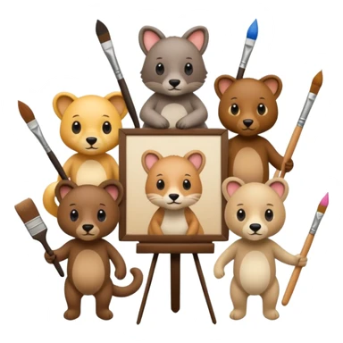 aniamls as painter sticker