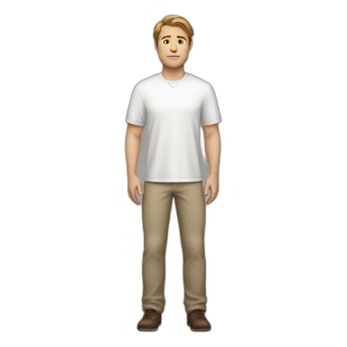 White Man standing with brown hair and white shirt full body sticker
