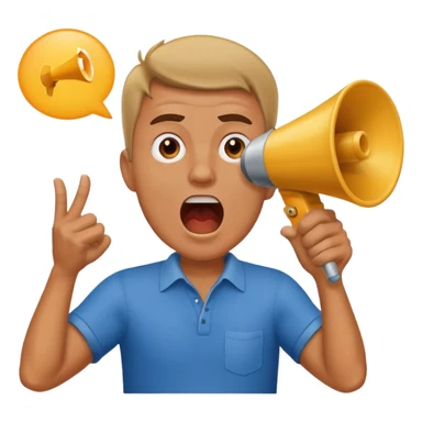 man shouting on megaphonee sticker