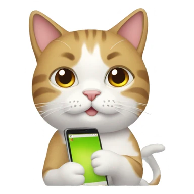 Gato com celular Android  sticker