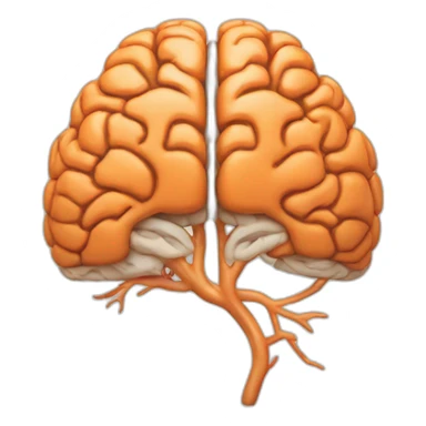 The human brain in mild orange color sticker