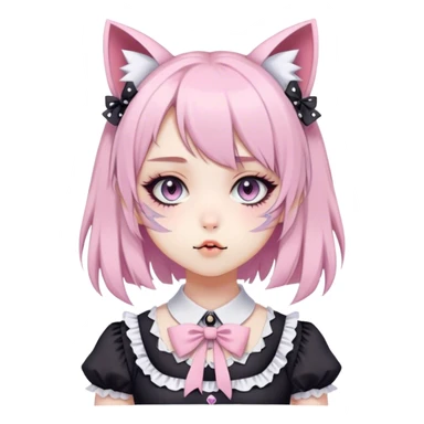 Pastel Edgy Kawaii Cute Beautiful Elegant Pretty Anime Punk Lolita Catgirl sticker