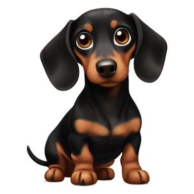 Small black and brown dachshund ￼ sticker