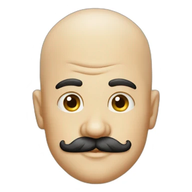 Bald chef moustache tattoos sticker