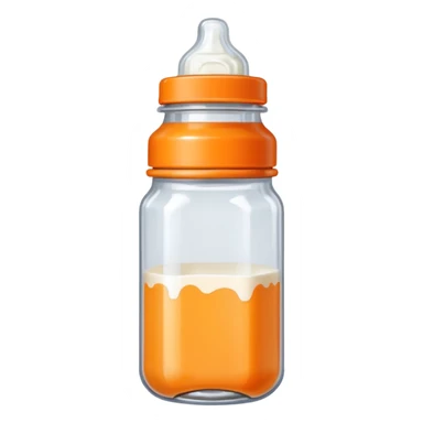 pixel art baby bottle with orange lid sticker