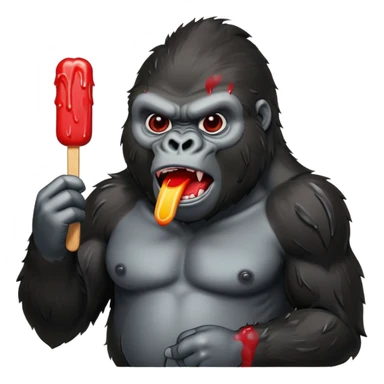 gorilla angry with popsicle  sticker