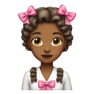 Girl with pink bows sticker