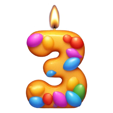 Number 2 birthday candle  sticker