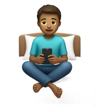 boy with phone in bedroom sticker