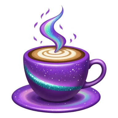 glitter cian and purple coffee
 sticker