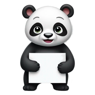Panda holding a sign that says NO sticker