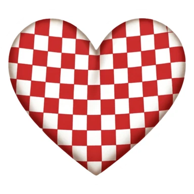 red and white gingham heart vintage  sticker