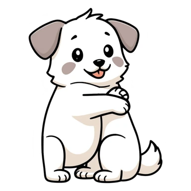 Dog giving hug sticker
