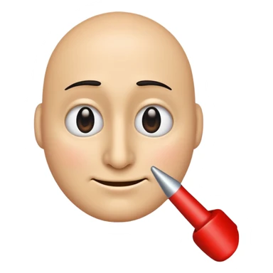 A classic emoji nose, no face, with a pointer finger touching the tip of it sticker