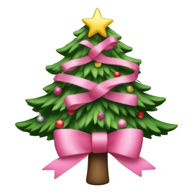 Christmas tree with pink ribboms sticker