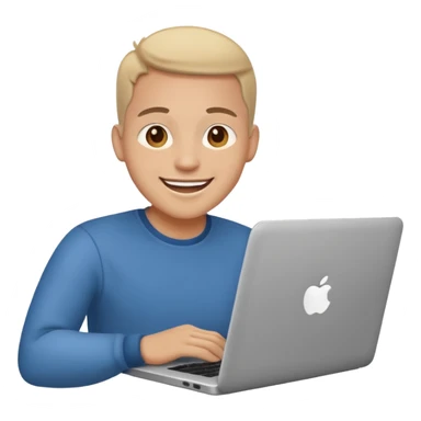 happy customer using laptop sticker