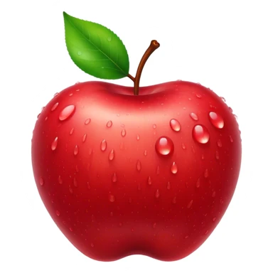 Cinematic crisp, shiny red apples, glistening under soft natural light, perfectly round with tiny water droplets, warm rich hues, highly detailed and fresh. sticker