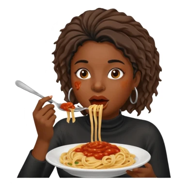 the black woman who eats pasta sticker
