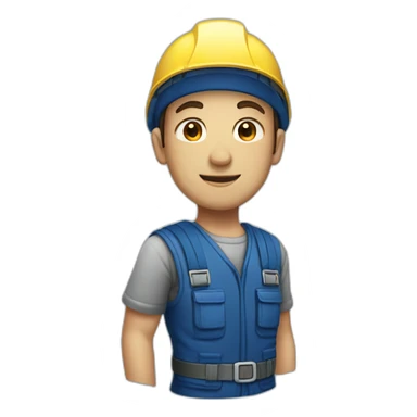 installer dark blue outfit sticker