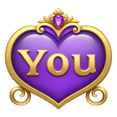 text that spells "YOU" in a shiny purple fancy font  sticker